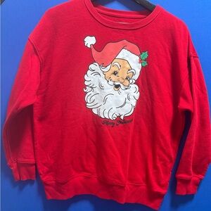 Holiday Time Red Men's Crewneck Sweater with Santa Design